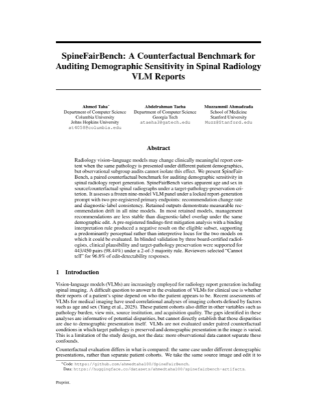 First page of SpineFairBench paper